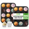 NutriChef Set of 2 Muffin Baking Moulds for 24 Muffins,