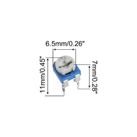 PATIKIL Variable Resistance Assorted Kit 100 Pieces 500R to 1M Ohm 10 Types Trimmer Potentiometer Adjustment Assortment Box for Electric