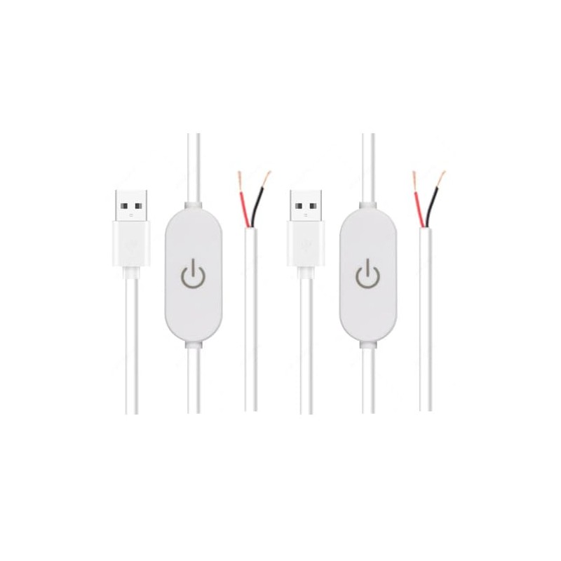 RecDec 2 Pack Led Strip Lights On/Off Switch Cable with