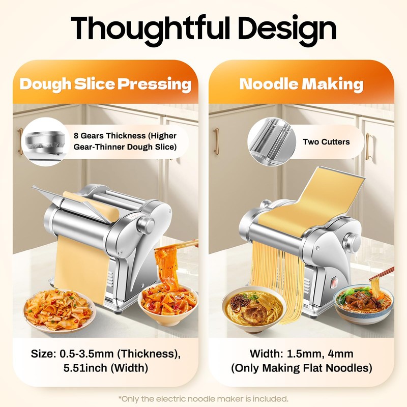 135W Electric Pasta Maker Machine, Family Noodle Maker, Pasta Dough