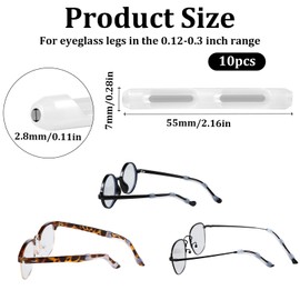 Xelsluthe 5 Pairs Eyeglass Ear Cushions, Eyeglasses Temple Tips Soft Silicone Glasses Ears Grip Eyeglass Pads Anti Slip Eyeglasses Ear Hook Clear