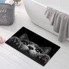 Rstick Grey Cat Peeking Printed Bathroom Rug Non - Slip