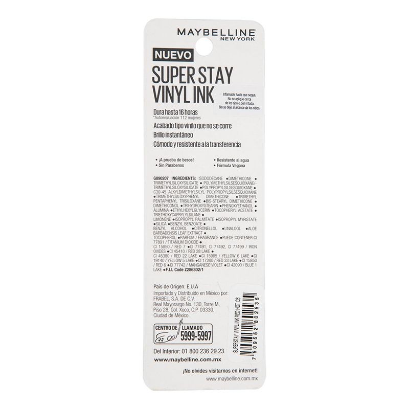 Labial Maybelline Super Stay Naran Obsc