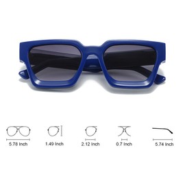 OZPYKAE Men Women Cool Square Sunglasses Thick Frame Rectangular Sun Glasses UV Protection Shades