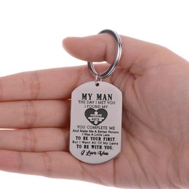 Boyfriend Husband Gifts from Girlfriend Wife - to My Man Keychain Gift for Him Anniversary Christmas Gifts for BF Hubby the Day I Met You I Found My Missing Piece keyring
