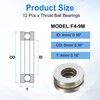 sourcing map 12pcs F4-9M Thrust Ball Bearings, 4mm x 9mm