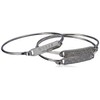 Guess 3 Piece Tension ID Silver Bangle Bracelet