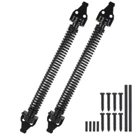EVCUHASL 14" Gate Spring Self Closing Heavy Duty Outdoor Door Spring Automatic Metal Gate Closure Hardware with Adjustable Tool for Wooden and Vinyl Fence(Black, 2 Pack)
