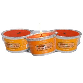 Pack Vela AROMATICA | Metaluz CEMPASuCHIL | 3 piezas | ARAMO® | Ecológica | 135 g/pieza | Parafina color Amarillo