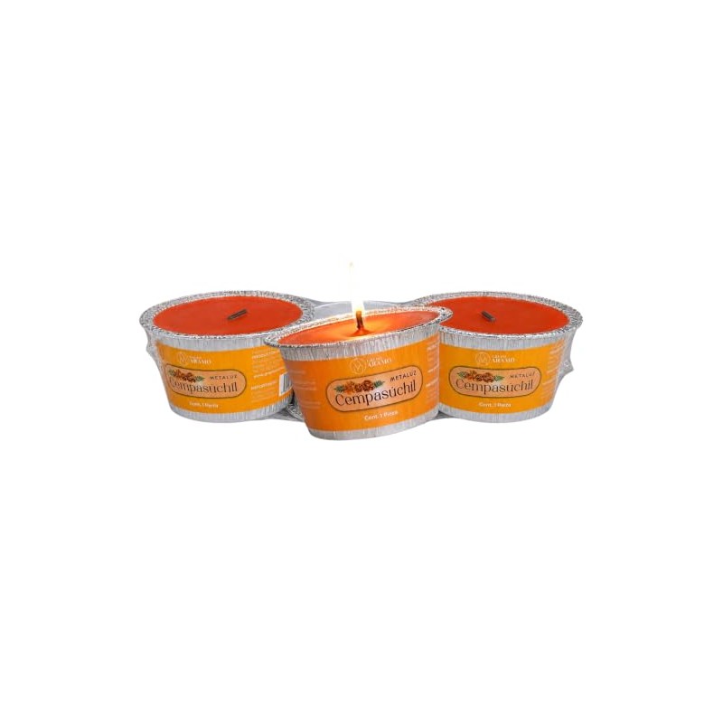 Pack Vela AROMATICA | Metaluz CEMPASuCHIL | 3 piezas |