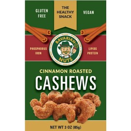 Magic Bavarian Cinnamon Roasted Cashews, 3 Ounces Trial Size of Sweet, Gluten-Free, Vegan Nuts, Made in the USA