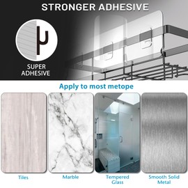 Moforoco Adhesive Shower Caddy Organizer Shelves Rack - 5 Pack Corner Bathroom Storage Organization, Home & Kitchen Decor Inside RV Accessories, Hanging First Apartment Household Camper Essentials | Moforoco