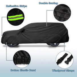 ATOCOVER Car Cover Waterproof Custom Fit for Dodge Durango 2011-2023 All Weather for Automobiles Outdoor Snow Sun Dust UV Protection Full Exterior Cover with Door Zipper