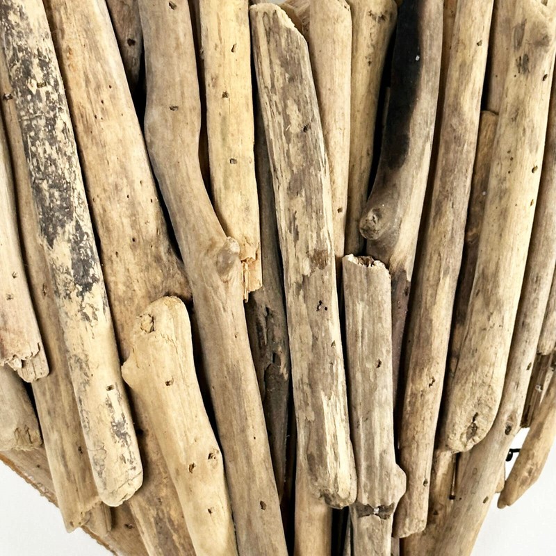 Driftwood Wall Heart Sculpture 30cm x 25cm Hanging Natural Rustic
