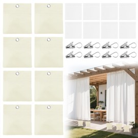 8 Pack Outdoor Curtain Weights, Heavy Duty Sandbag Drapery Weights with Metal Clips for Pergola, Gazebo, Patio, Cabana – Windproof Curtain & Tablecloth Weights for Garden, Porch
