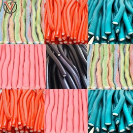 VIMIX Mixed Flavours Pencils Candy Sweet Bag - Mixed Strawberry, Blue Raspberry, Fizzy Rainbow, Bubblegum & Blackcurrant Flavours (1kg)