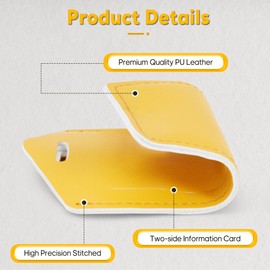 Travelambo 4 Pack Leather Luggage Tags for Suitcases Travel Labels Yellow