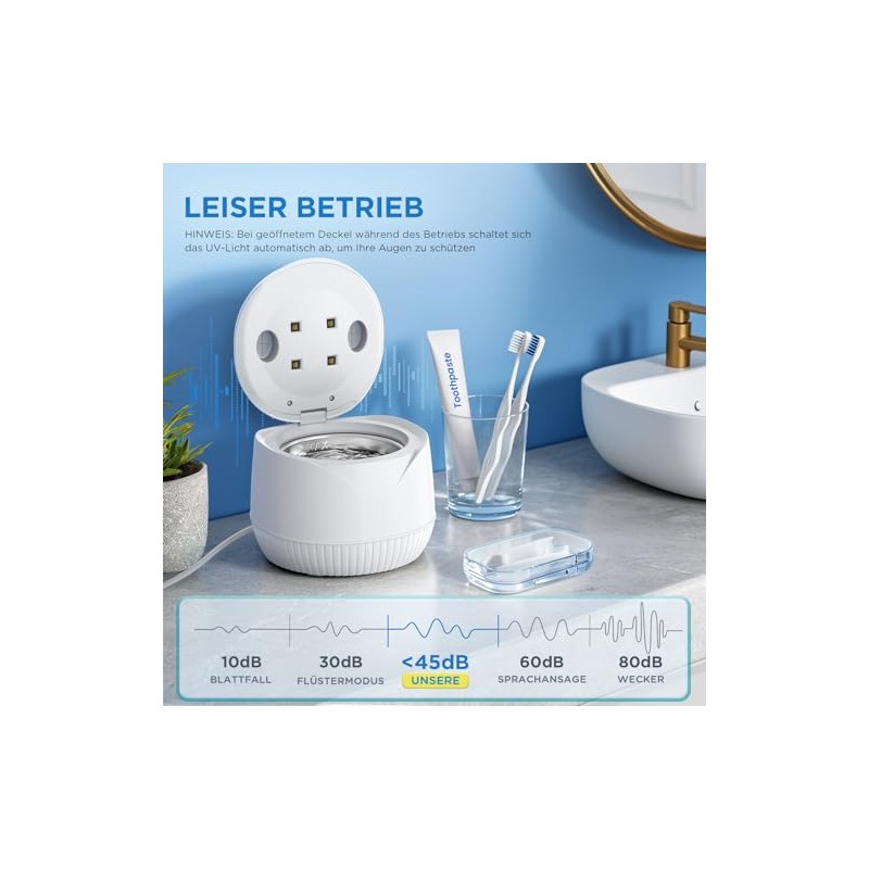 Ultrasonic Cleaning Device 45000Hz UV Ultrasonic Cleaner 200 ml Dental