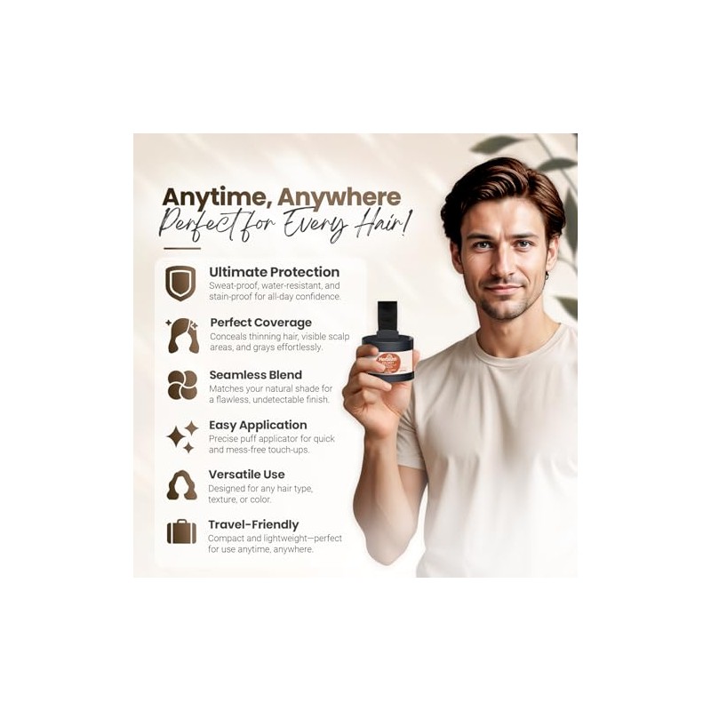 Herbishh Hair Root Touch-Up Powder For Women & Men Medium