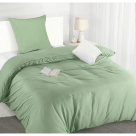 Utopia Bedding Bed Linen 135 x 200 cm Set, Microfibre Duvet Cover 135 x 200 cm + 1 Pillowcase 80 x 80 cm, Sage Green