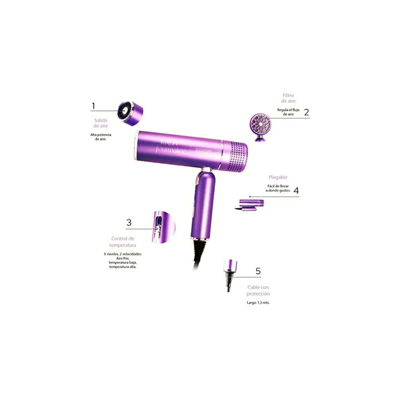 Secadora De Cabello Con Difusor Plegable Para Viaje Secadora