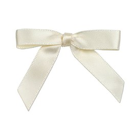 Harvest Imports Pack of 12 3/8" White Satin Pre-Tied Bow with Wire Twist Included