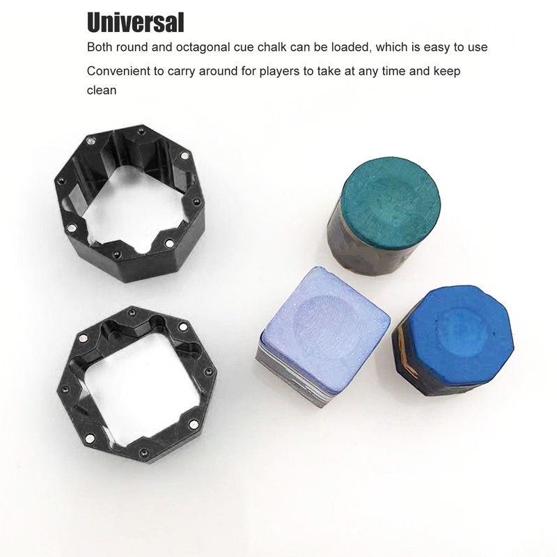 Cue Chalk Box Holder Aluminium Alloy Octagonal Universal Billiard Chalk