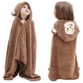 Fayscingo Baby Bath Towel with Hood Children's Blanket with Hood for Toddlers Thick Absorbent Large Swimming Shower Poncho Towel for Boys Girls