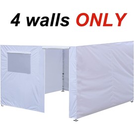 Eurmax USA Full Zippered Walls for 10 x 10 Easy Pop Up Canopy Tent,Enclosure Sidewall Kit with Roller Up Mesh Window and Door 4 Walls ONLY,NOT Including Frame and Top (Kelly Green)