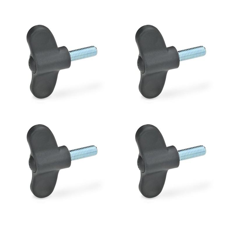 Ganter Normelemente Wing Screw GN 633-55-M8-40-DSG, Pack of 4, Wing