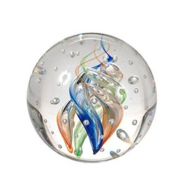 Pfronten Small Sulphides, Colourful Spiral with Bubbles, Dream Balls, Glass Ball, Paperweight, Desir Boule