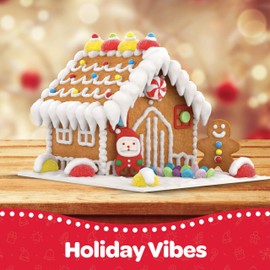 Gingerbread House kit [Set of 4] DIY Gingerbread House, Fun Holiday Activity for Kids, Ease Crafted Grooves Decor Kit of 4 Houses/8 ppl/Fondant/Snowflakes/Candies/Jellies/Beads/Buttons/Tray 60 Pcs Set