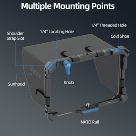 Nitze Shinobi 2 Cage for Atomos Shinobi II/Shinobi Go, Monitor Cage with Sunhood and NATO Rail - JT-A07B