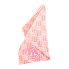 Mary Square Woven Wonder Monogram Letter A Polyester Blend 62 x 31 Inch Pink Quick Dry Beach Towel with Drawstring Carry Pouch