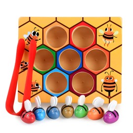 Juguetes Educativos, Juguetes Montessori para Niños, Juego de Combinar Abeja con Colmena Juguete de Clasificación de Color, Juguete Habilidad Motora Fina Juguetes Sensoriales para 2 año en Adelante