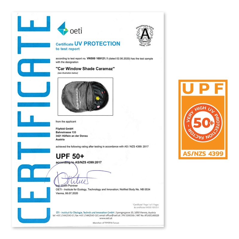 CARAMAZ Car Window Shade for Baby with Certified UV-Protection 2