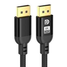 Diyanisly 8K Displayport Cable 3.3FT,32Gbps high-Speed DP Cable, Braided Rope,Support 8K@60Hz 4K@120Hz Dynamic HDR,DSC,Durable,Flexible,Used for Esports Display/Graphics Card/Professional Projector
