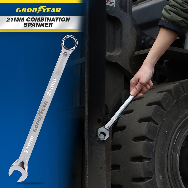 Goodyear 21mm Spanner-Chrome Vanadium Steel| Precision Engineered for Tightening and