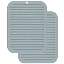 Silicone Trivets for Hot Dishes, Trivet Mats Hot Pads for Kitchen, Dish Mat Pot Holders for Kitchen Counter, Trivets for Hot Pots and Pans, Hot Plate Pad, Heat Resistant Mat for Countertops Light Gray