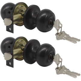 Gobrico 2 Keyed Alike Entry Door Lock Knob Handle Lockset with Same Key Oil Rubbed Bronze Finished
