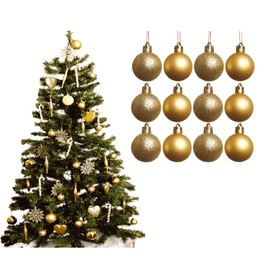 Simply Products Christmas Baubles 3.8cm - Great Christmas Tree Hanging Ball Decorations, Matte & Glitter Baubles Pack of 12-3.8cm (Gold Matte & Glitter)