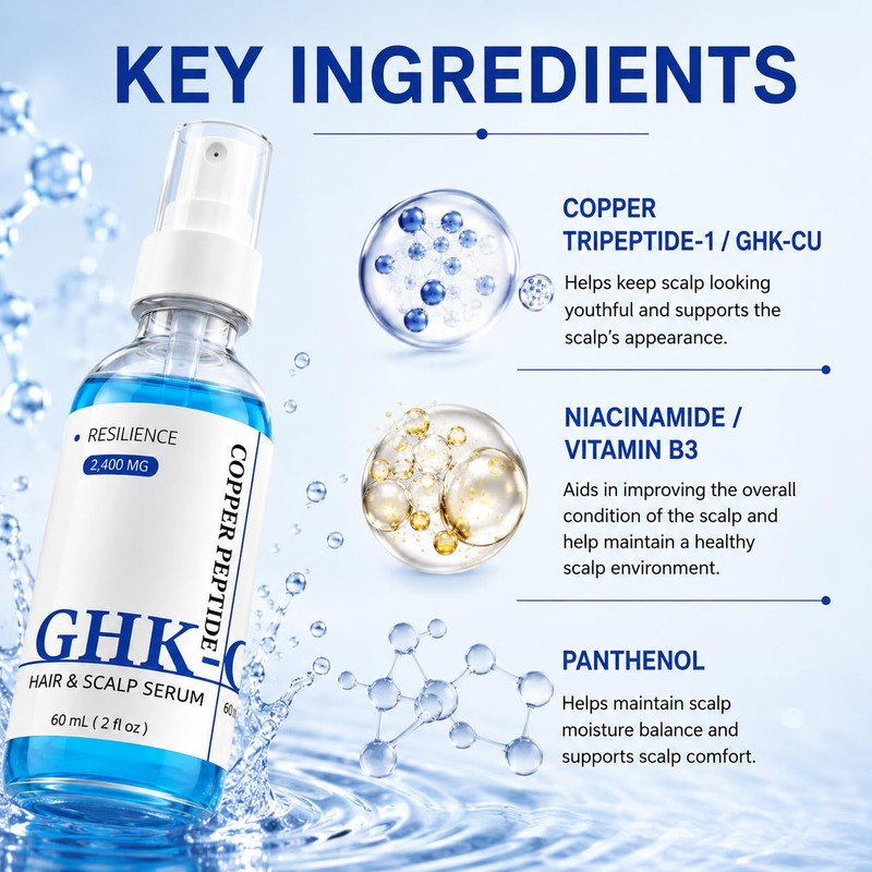GHK-Cu Peptide Hair Serum, Copper Peptides for Hair Growth Support