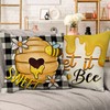 Fjfz Spring Summer Bumble Bee Happy Decorative Throw Pillow Covers