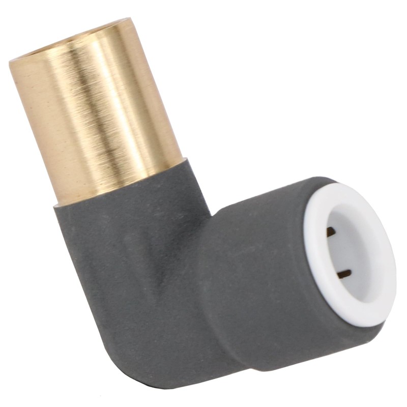 SPARES2GO 15mm x 10mm Push Fit Radiator Valve Anthracite Reducing