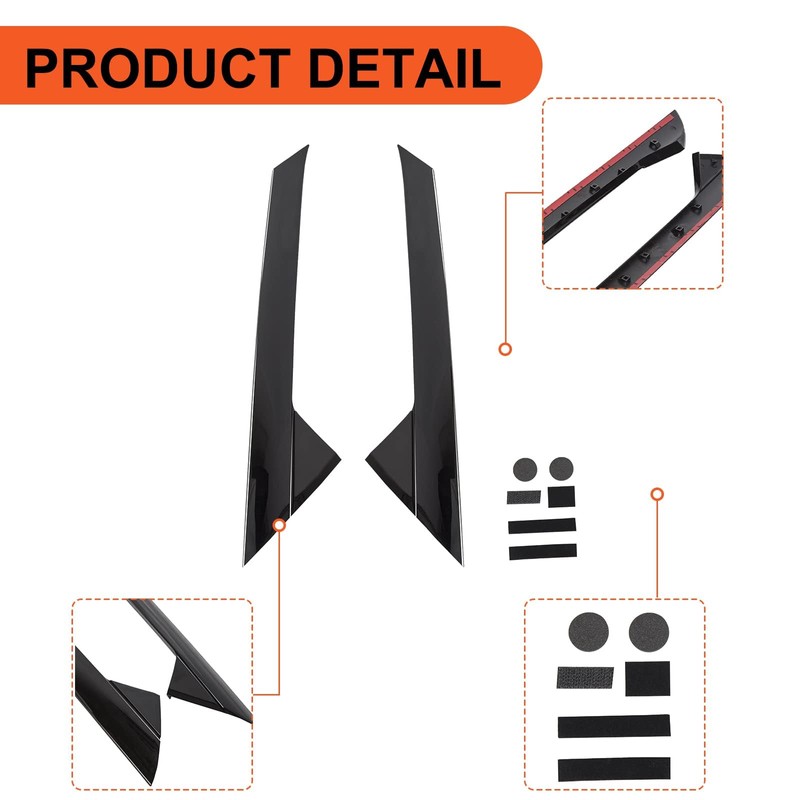 ECOTRIC 2 PCS Front A-Pillar Molding Windshield Outer Trim Compatible