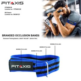 Blood Flow Restriction Bands Elastic Occlusion Training Arms Straps Legs Exercise Blue & Black (Blue & Black, Large)