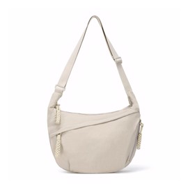 Prizmxed Women's Crossbody Bag, Large Moon Bag, Large Capacity, Adjustable Shoulder Straps, Simple and Versatile Design, beige