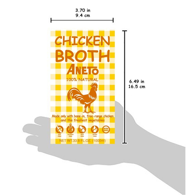 Aneto 100% Natural Chicken Broth, 33.83 Ounce (6 Pack)