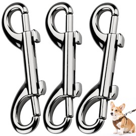 TXXATX Double Carabiner Zinc Alloy Double Carabiner Hook Silver Snap Hook Pack of 3 Snap Hooks Double Carabiner Small Bolt Catch Chains Snap Hooks for Ropes Connections Dog Leads