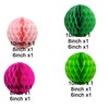 Pack of 12 Green and Pink Paper Honeycomb Balls, Hanging